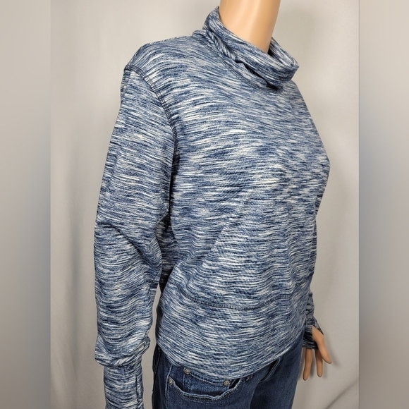 RBX Cowl Neck Blue Pattern Pullover - Picture 8 of 11